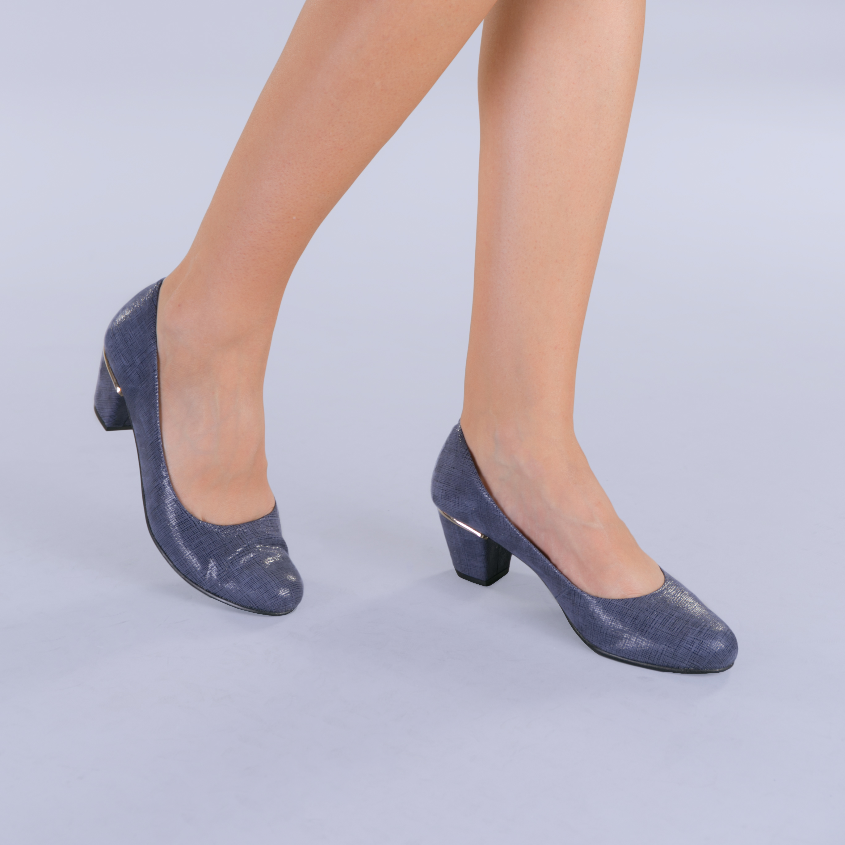 Pantofi dama piele cu toc Rubin navy - Kalapod.net